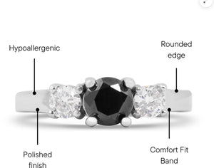 Polished Black Stone Ring!