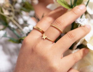 18k Gold PVD Butterfly Ring!