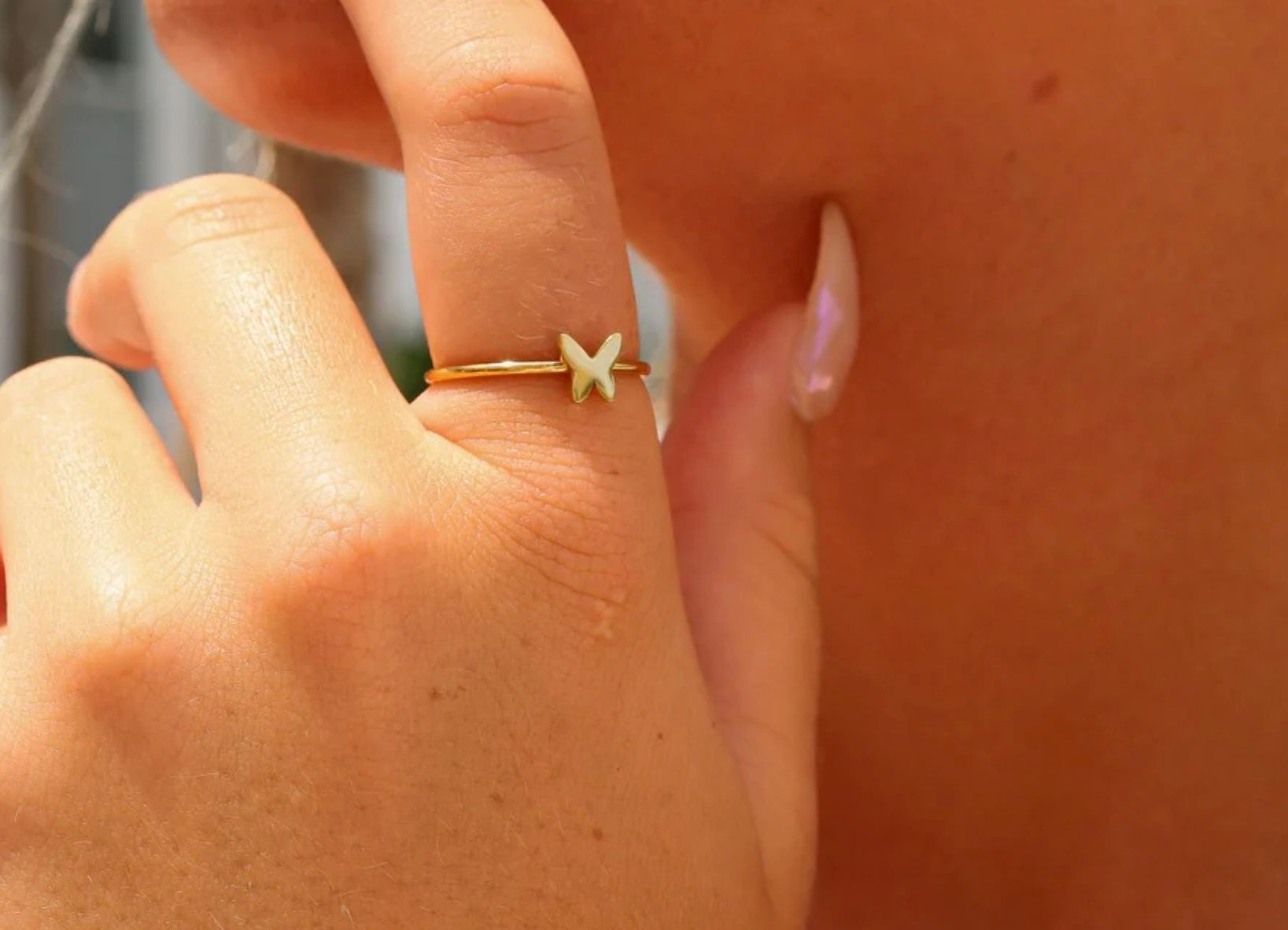 18k Gold PVD Butterfly Ring!