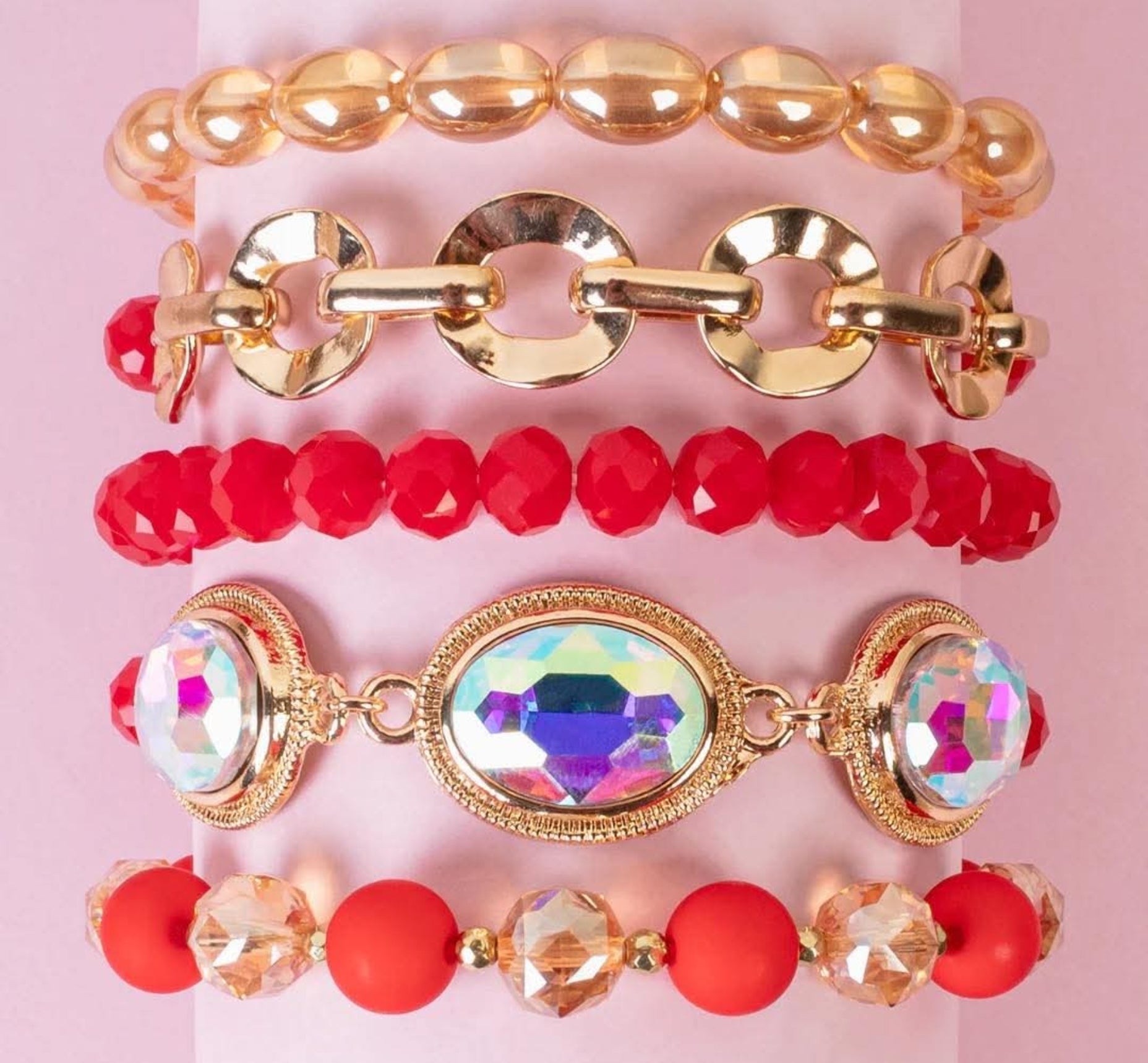 Crystal Stacking Bracelet Sets! 5 Colors!