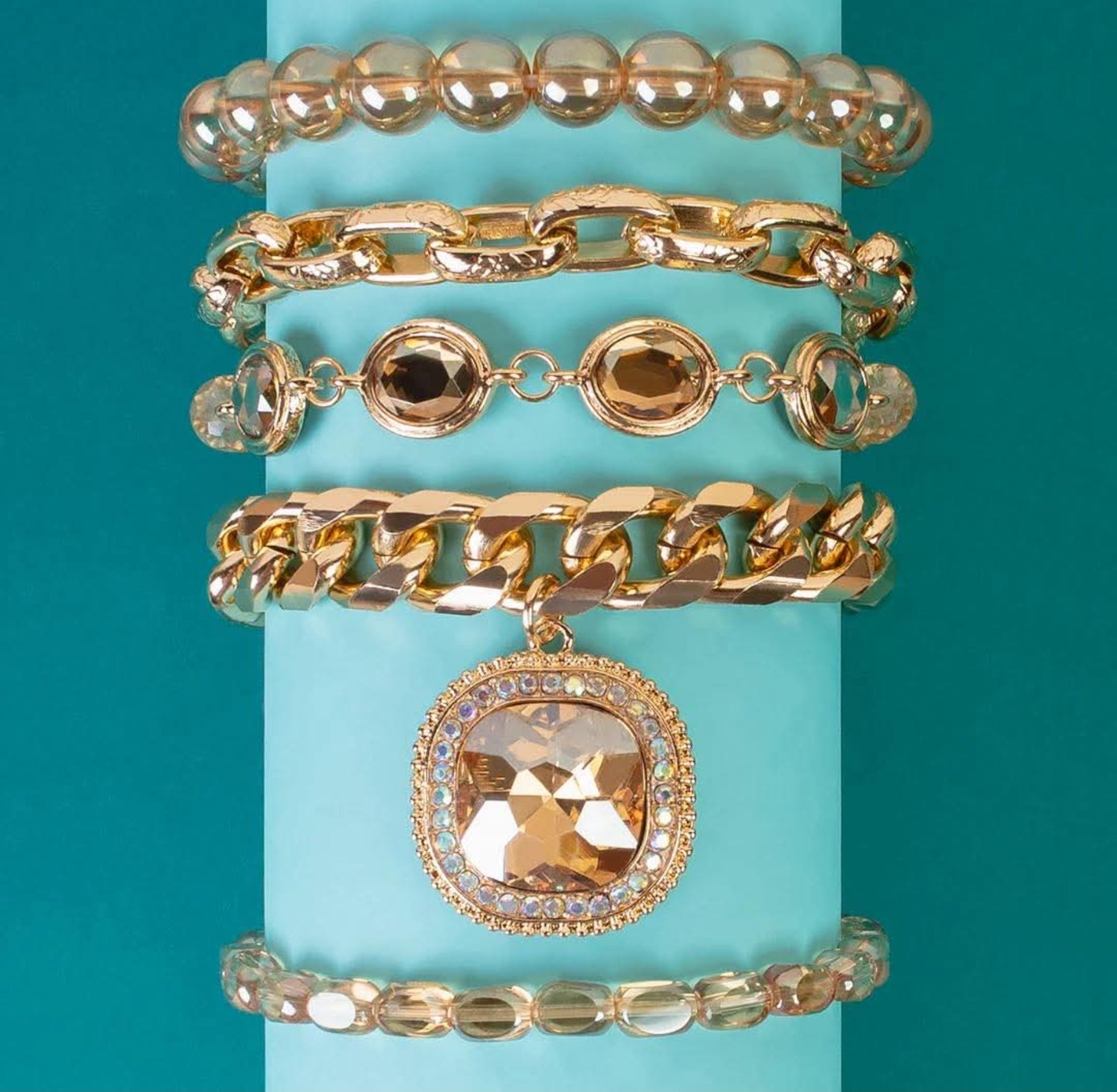 Crystal Stacking Bracelet Sets! 5 Colors!