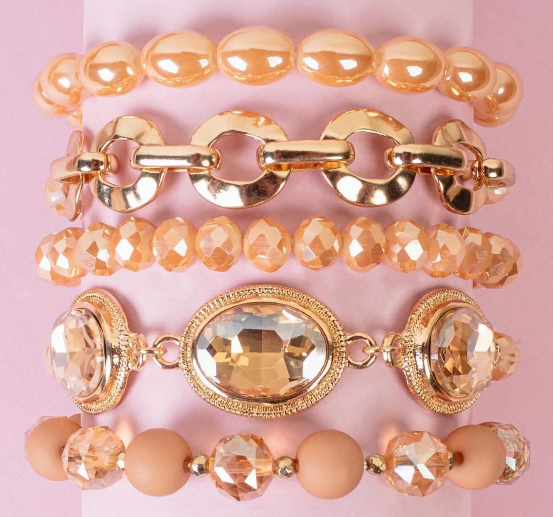 Crystal Stacking Bracelet Sets! 5 Colors!