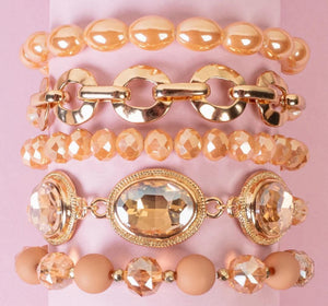 Crystal Stacking Bracelet Sets! 5 Colors!