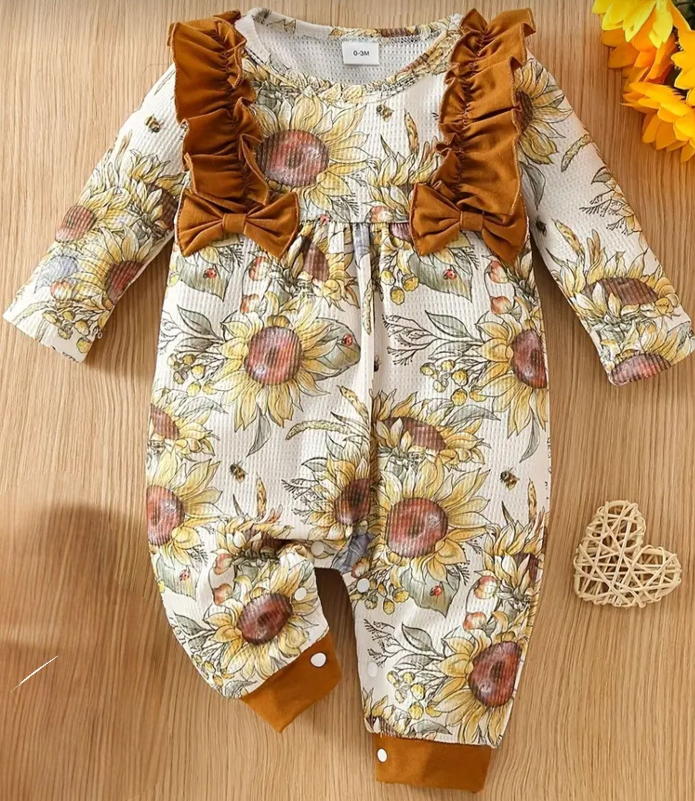 Sunflower Longsleeve Romper!
