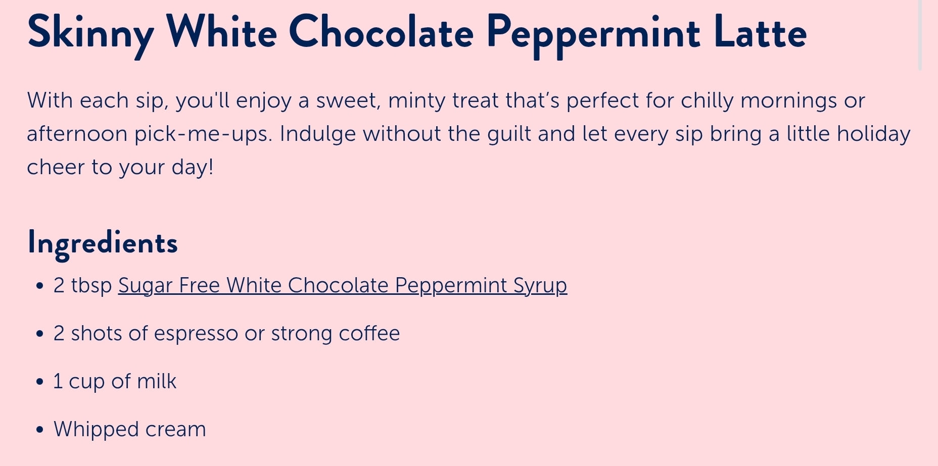 White Chocolate Peppermint Syrup!