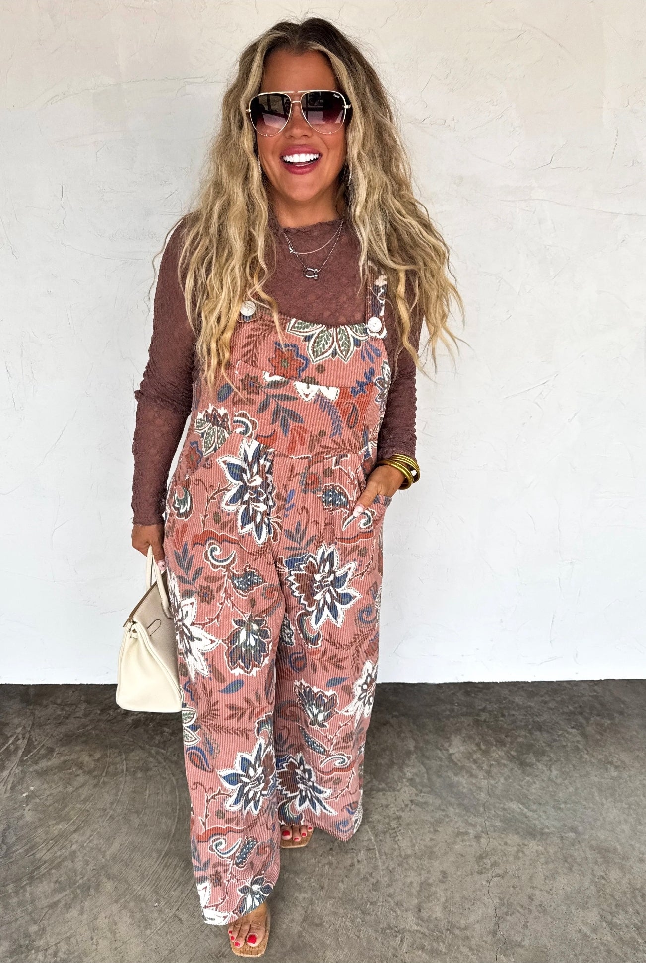 Floral Print Overalls! 2 colors!