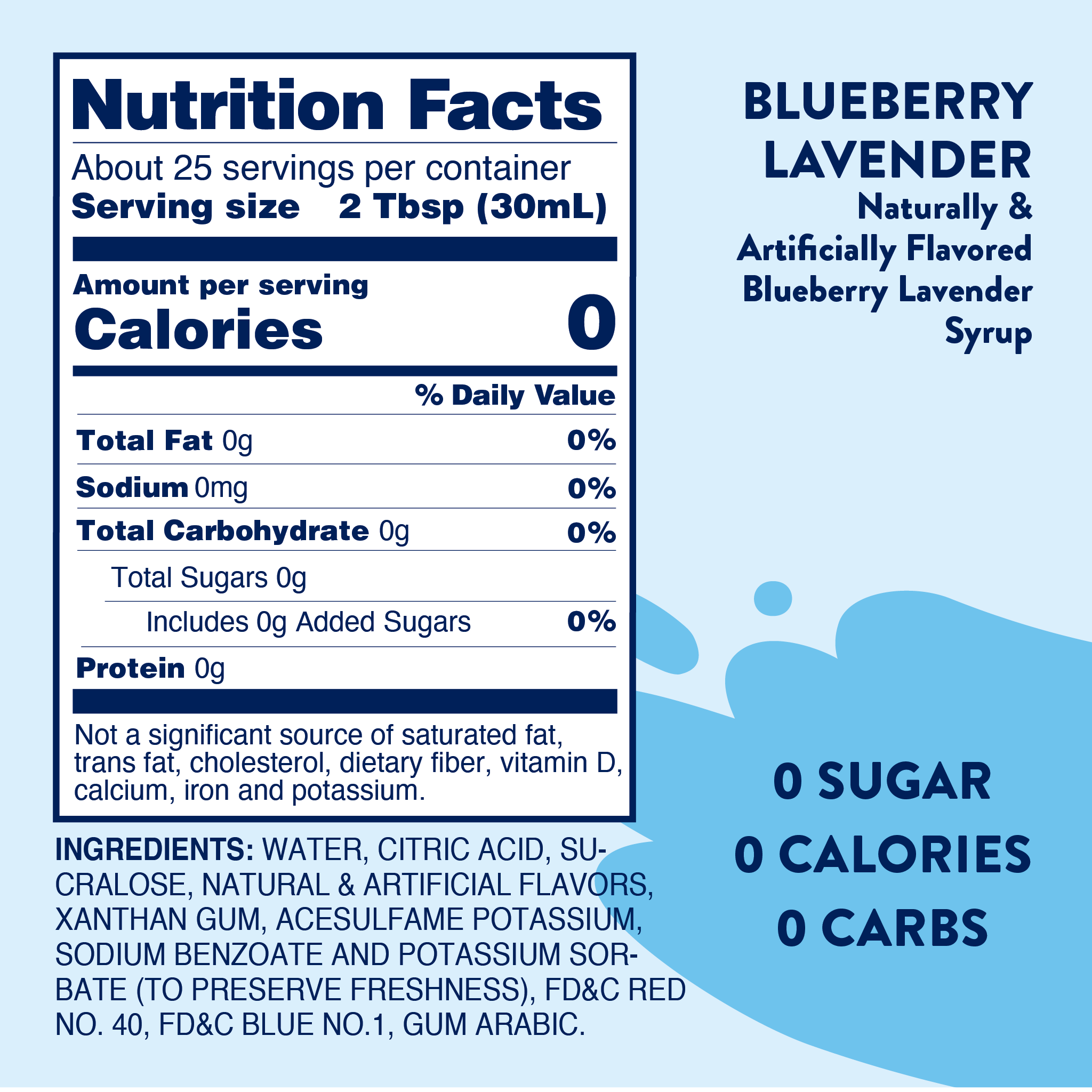 Sugar Free Blueberry Lavender Flavor Infusion Syrup!