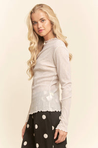 Gold Tone Cream Mesh Shirt!