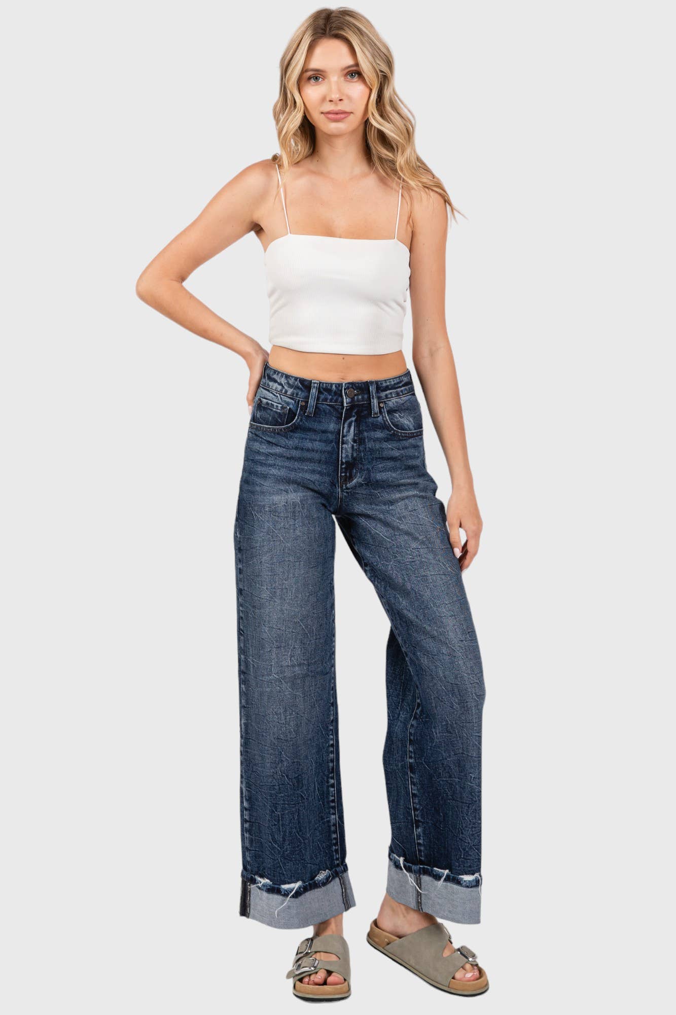 HIGH RISE COMFORT STRETCH WIDE LEG Denim!